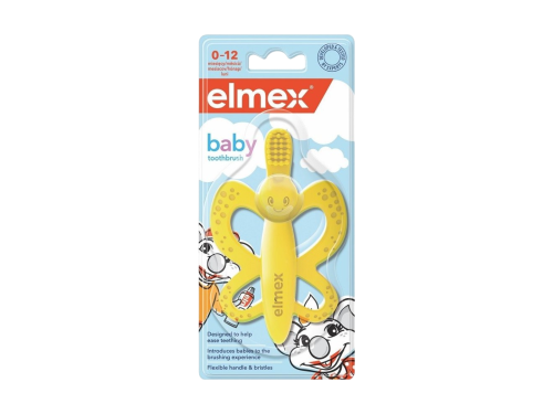 elmex baby dětský zubní kartáček/kousátko 0-12 měsíců